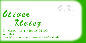 oliver kleisz business card